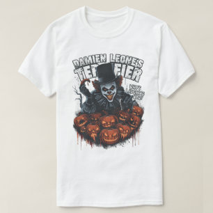 Dark Horror Halloween Creepy Clown Illustration T-Shirt
