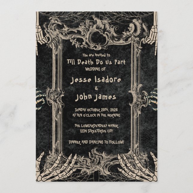 Dark Horror Till Death Do Us Part Wedding Invitation (Front)