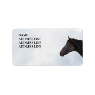 Dark Horse and Sky - Western Return Address Label
