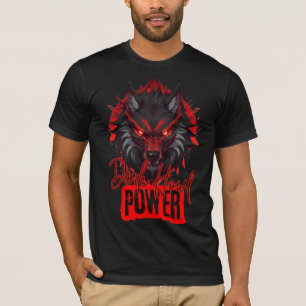 Dark Howl Power   Red Wolf Magic Art T-Shirt