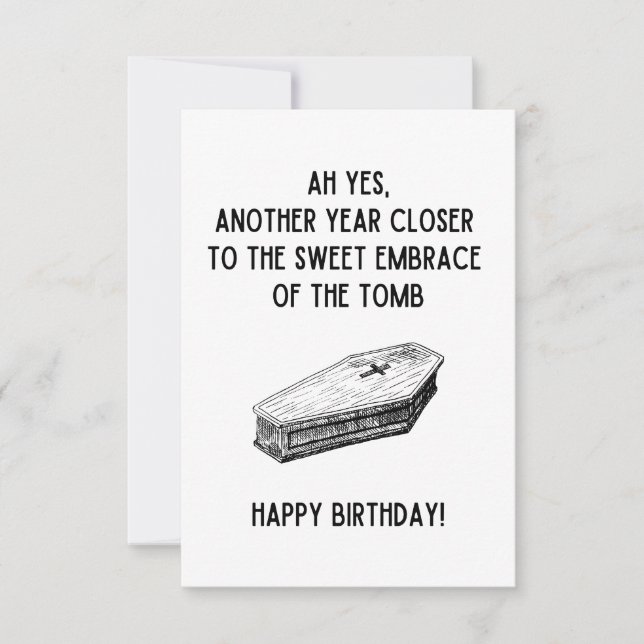 Dark Humour Birthday Card Funny for Spooky Friend (Front)