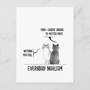 Dark Humour Cat Everyday Nihilism Quote Introvert Postcard