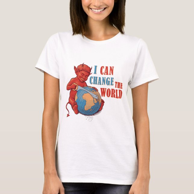 Dark Humour Devil Kid Design T-Shirt (Front)