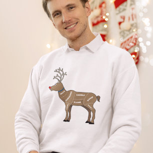 Dark Humour Reindeer Diagram - Funny Christmas T-Shirt