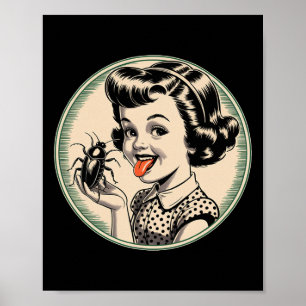 Dark Humour Vintage Retro Funny Clic - Bug Licker Poster