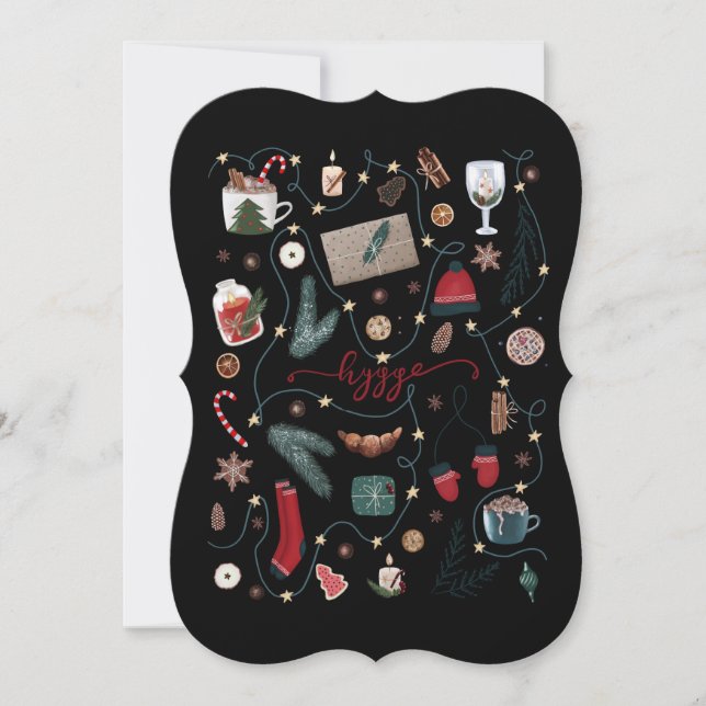 Dark Hygge Christmas Greeting Card (Front)