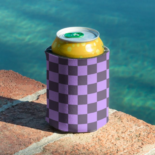 Dark Indigo and Pale Violet Chequerboard Can Cooler (In Situ Pool)