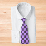 Dark Indigo and Pale Violet Chequerboard Tie<br><div class="desc">Dark Indigo and Pale Violet Chequerboard</div>