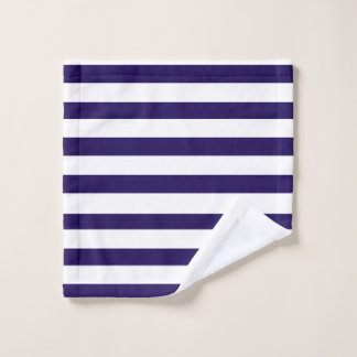 Dark Indigo and white stripes pattern Bath Towel Set