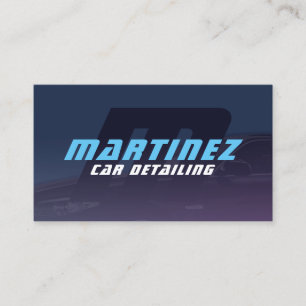 Dark indigo blue automotive monogram business card