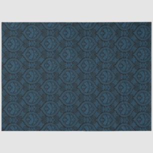 Dark Indigo Blue Vintage Damask Tissue Paper