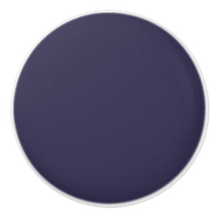 Dark Indigo Ink Blue Solid Colour Print Ceramic Knob