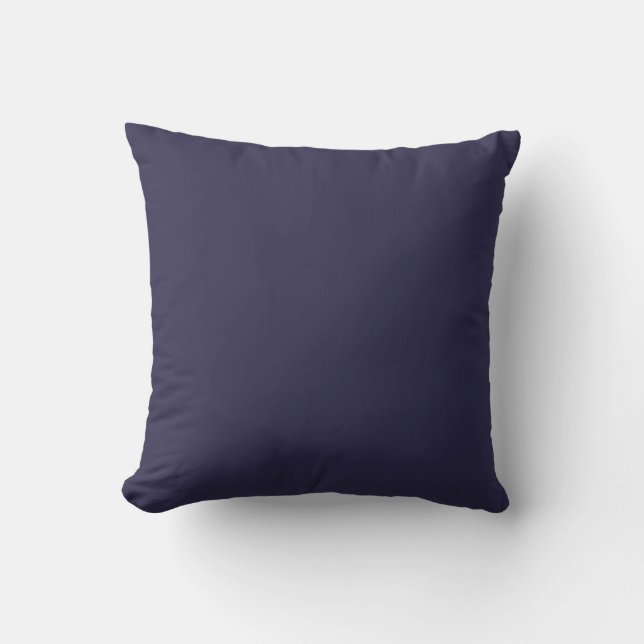 Dark Indigo Ink Blue Solid Colour Print Cushion (Front)