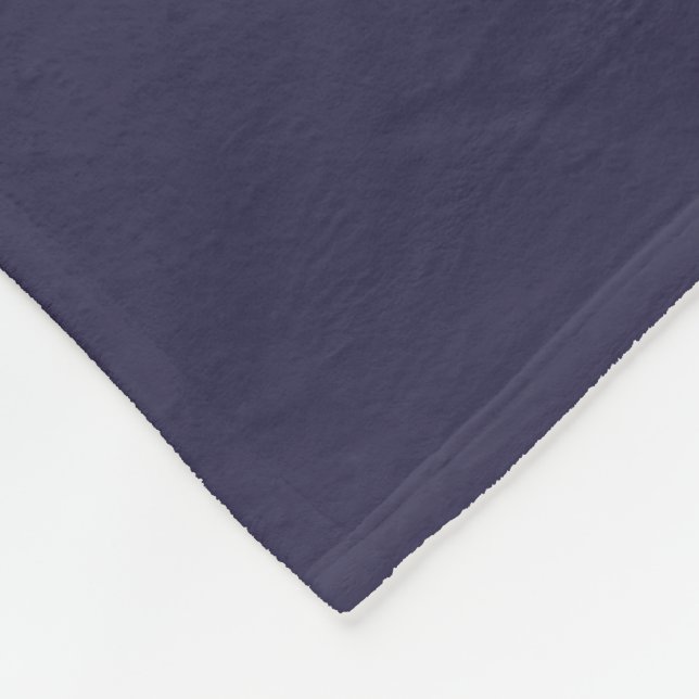 Dark Indigo Ink Blue Solid Colour Print Fleece Blanket (Corner)