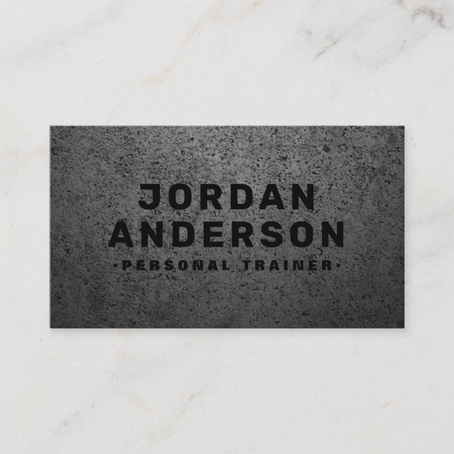 Dark industrial concrete bold masculine business card (Front)