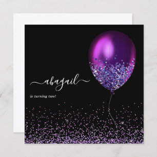 Dark Iridescent Balloons Birthday Party Invitatio Invitation