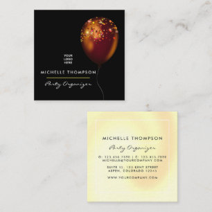 Dark Iridescent Balloons Event Coordinator Square Business Card