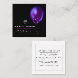 Dark Iridescent Balloons Event Coordinator Square Square Business Card