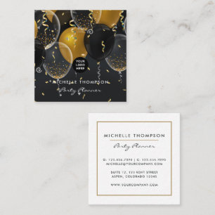  Dark Iridescent Balloons Party Planner Square Business Card