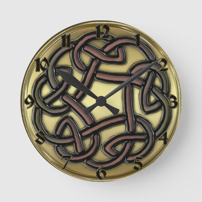 Dark Iron Celtic Knot Round Wall Clock (Front)
