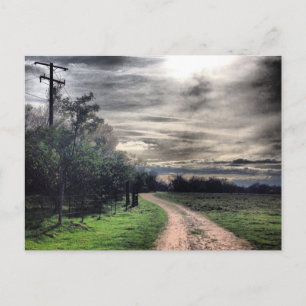 Dark is the path but the is a light. Postcard