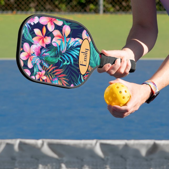 Dark Island Flowers Personalised   Pickleball Paddle (Insitu)