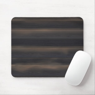 Dark Japandi Charred Wood Charcoal Minimalist Mouse Mat