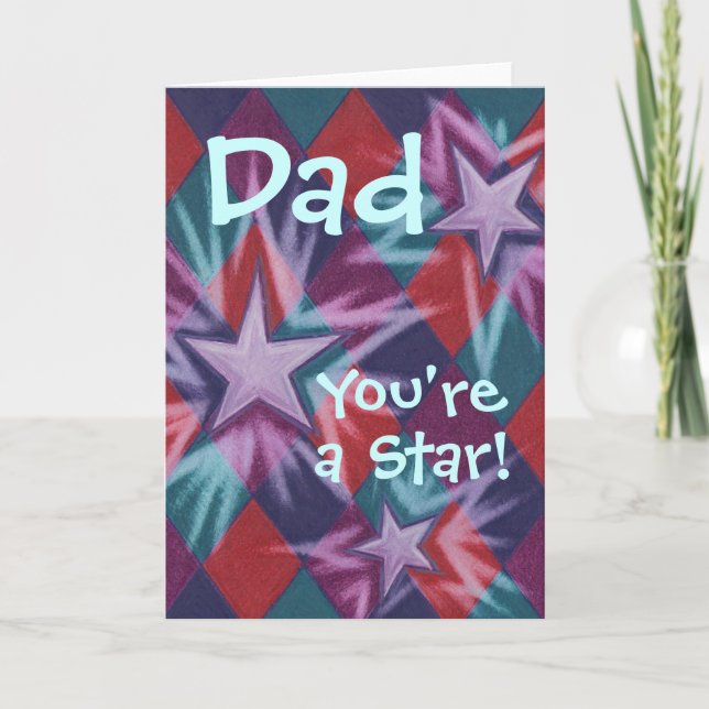 Dark Jester 'Dad  You're a Star!' greetings card (Front)