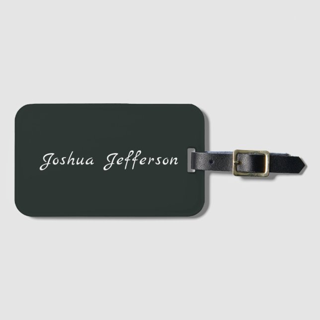 Dark Jungle Green Professional Creative Plain Luggage Tag (Front Horizontal)