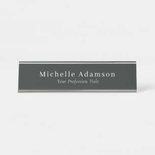 Dark Jungle Green Professional Plain Modern Desk Name Plate