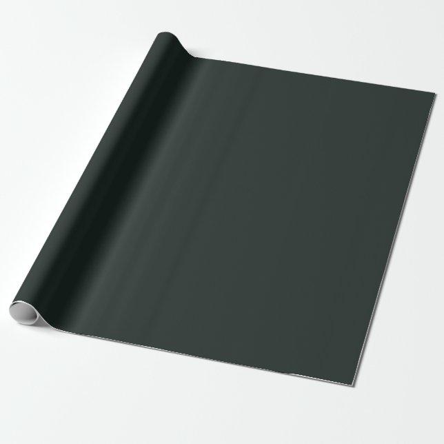 Dark Jungle Green Solid Colour Wrapping Paper (Unrolled)
