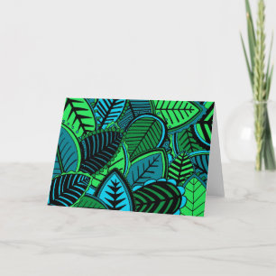 Dark Jungle Leaves Card