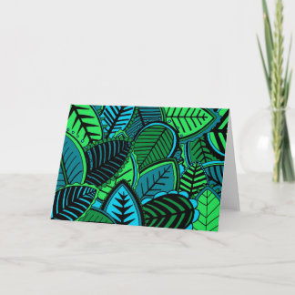 Dark Jungle Leaves Card