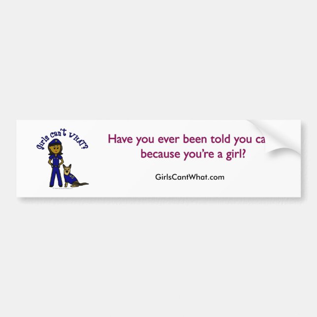Dark K-9 Police Officer Bumper Sticker (Front)