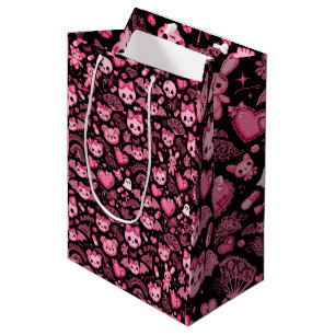 Dark Kawaii Gift Bag - Pink Goth Party Favour Bag