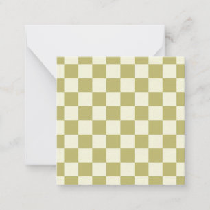 Dark Khaki and Beige Chequerboard Card