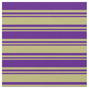 Dark Khaki and Indigo Coloured Stripes Fabric
