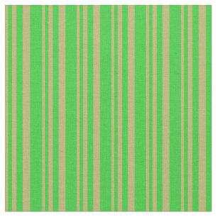Dark Khaki and Lime Green Coloured Lines Pattern Fabric