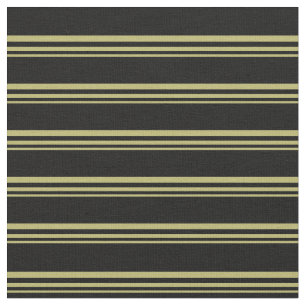 Dark Khaki & Black Coloured Stripes Pattern Fabric