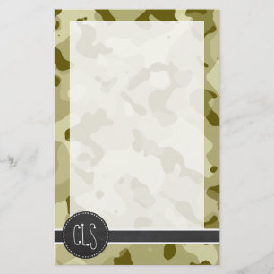 Dark Khaki Camo; Retro Chalkboard look Stationery