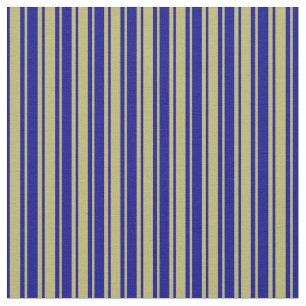 Dark Khaki & Dark Blue Striped Pattern Fabric