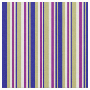 Dark Khaki, Dark Blue, Tan, Purple & White Coloure Fabric