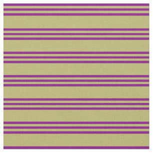 Dark Khaki & Purple Coloured Pattern of Stripes Fabric
