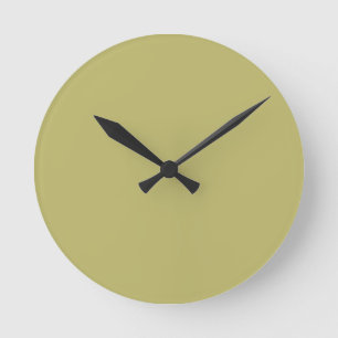 Dark Khaki Round Clock