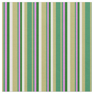 Dark Khaki, Sea Green, Violet, Dark Green & White Fabric