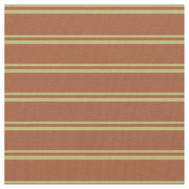 Dark Khaki & Sienna Lined/Striped Pattern Fabric (Close Up)