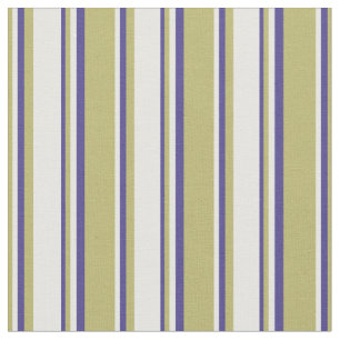 Dark Khaki, White & Dark Slate Blue Pattern Fabric