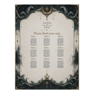 Dark Kingdom Gothic Wedding Seating Chart
