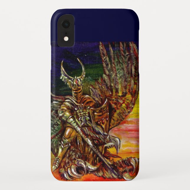 DARK KNIGHT AND DRAGON Fantasy Case-Mate iPhone Case (Back)