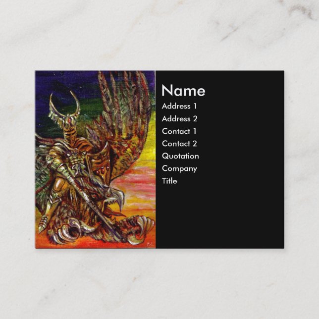 DARK KNIGHT Black Business Card (Front)